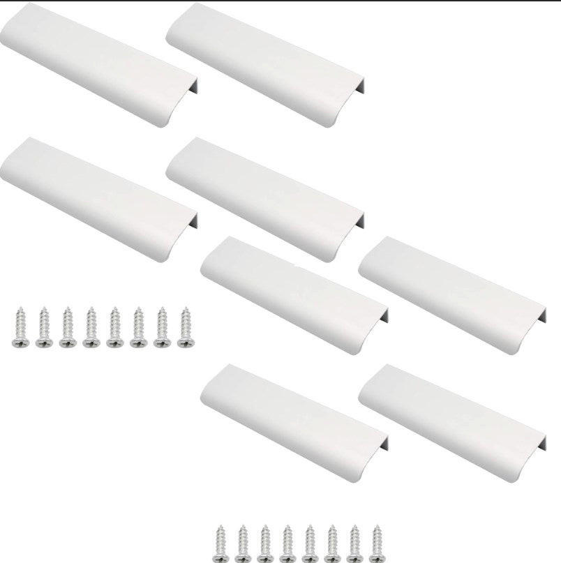 MÖBELGRIFF 8er-Set 150 mm Aluminium - Weiß, Metall (4/3/15cm)
