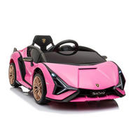 KINDER ELEKTROAUTO Lamborghini Sian pink Flügeltüren, Kunstledersitz, LED-Scheinwerfer, Fernbedienung - Rosa, Kunststoff (108/62/40cm) - Es-Toys