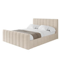 POLSTERBETT mit Bettkasten, Fußteil und Lattenrost, Boxbett mit Matratze H3/H4 - FINO-Z 120x200 Beige - Creme, Holzwerkstoff/Textil (120/200cm) - ALTDECOR
