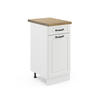 KÜCHENUNTERSCHRANK R-Line Weiß Landhaus 40 cm, AP Eiche - Creme/Weiß, Holzwerkstoff (40/81.6/60cm) - Vicco