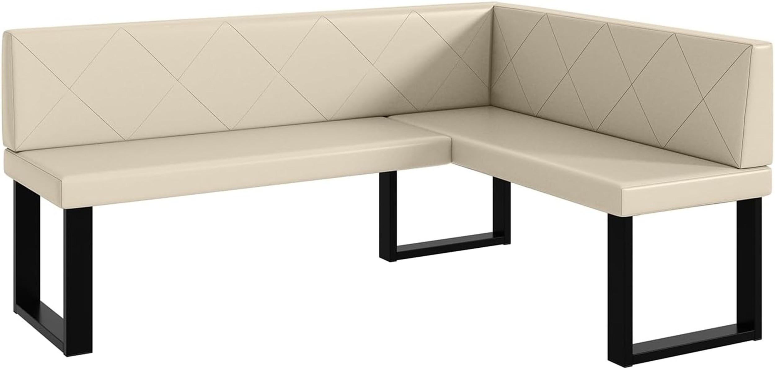 Meblini Eckbank Creme 168x128 cm