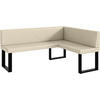 ECKBANK ERIC_U - Creme, Leder (128/168cm) - Meblini