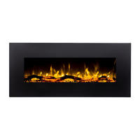 KAMIN - 110 cm x 14 cm - glas - schwarz Lalita - Schwarz, Glas/Metall (110/49/14cm) - Vente-Unique