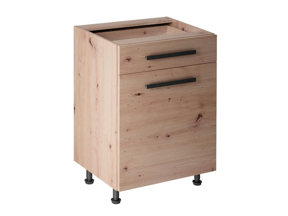 UNTERSCHRANK 60 cm – Nexa D60S1 – Beige / Griff aus Metall - Beige, Holzwerkstoff (60/82/47cm) - ROYAL24_MARKT