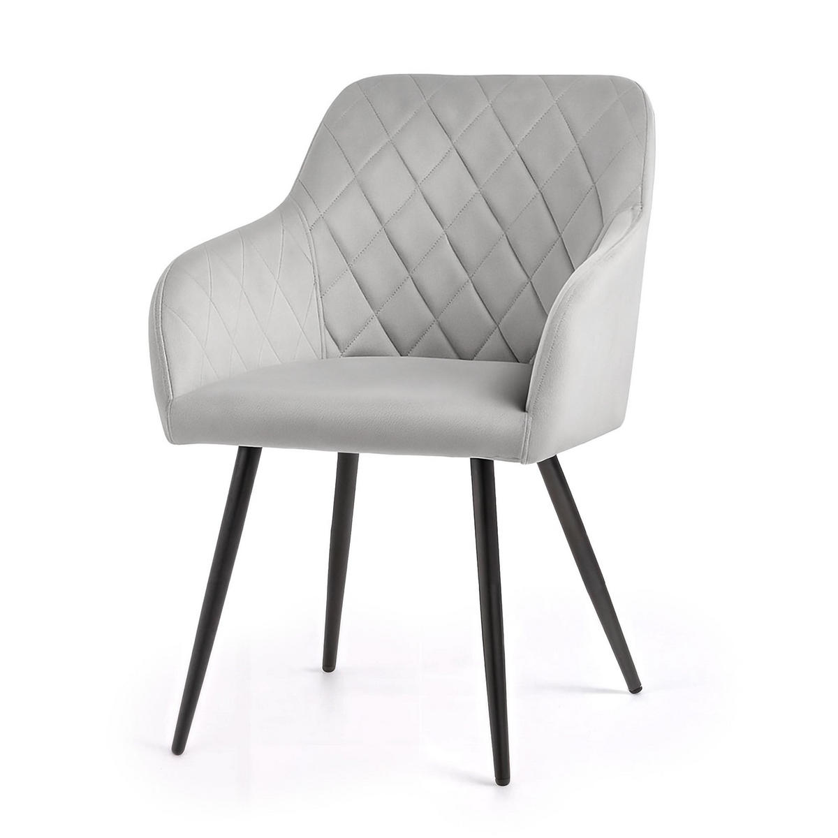 POLSTERSTUHL 4er Set, Metallbeine Grau, Schwarz 54,5/82/58 - Schwarz/Grau, Textil (55/82/58cm) - RAUMHIRSCH FURNITURE