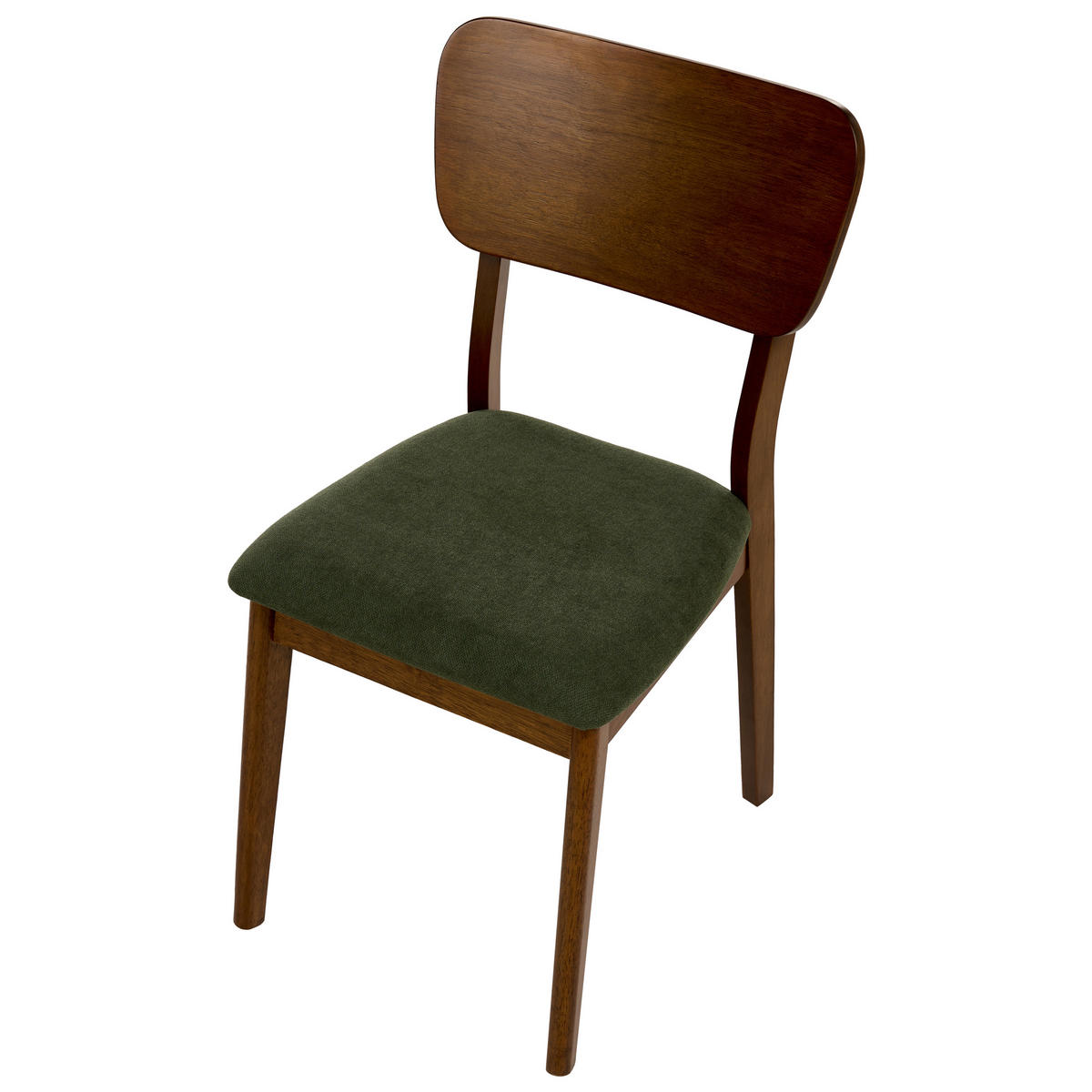 ESSZIMMERSTUHL 2er-Set Dunkelbraun Minier - Dunkelbraun/Grün, Holz (46/85/51cm) - Beliani