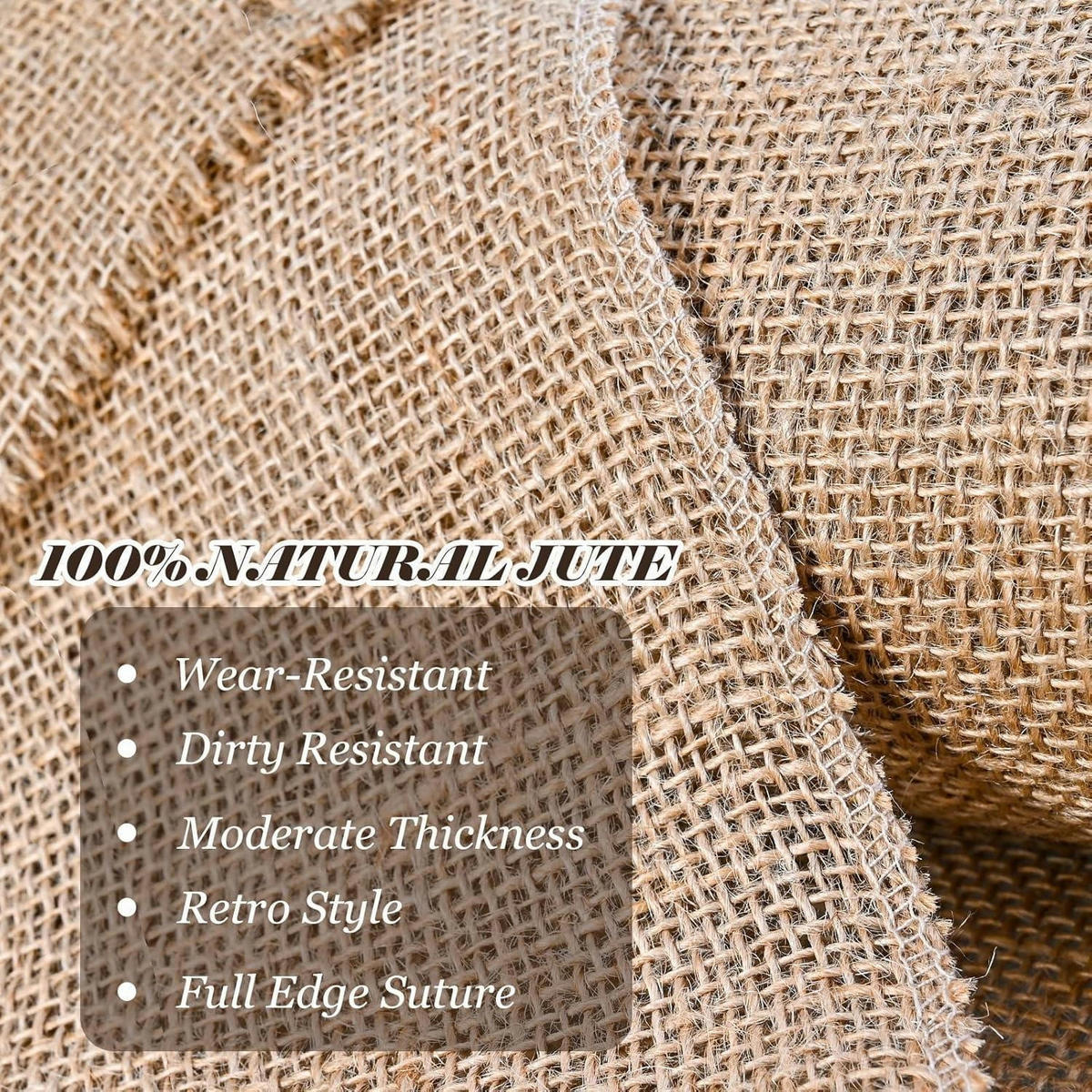 TISCHLÄUFER Jute 20 cm x 10 m Beige - Beige, Naturmaterialen (20/20/1.5cm)