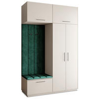 GARDEROBENSCHRANK REMA 150/240/60 cm Modern Garderobe-Set Kaschmir - Kaschmir/Grün, Holzwerkstoff (150/240/60cm) - MASSENO