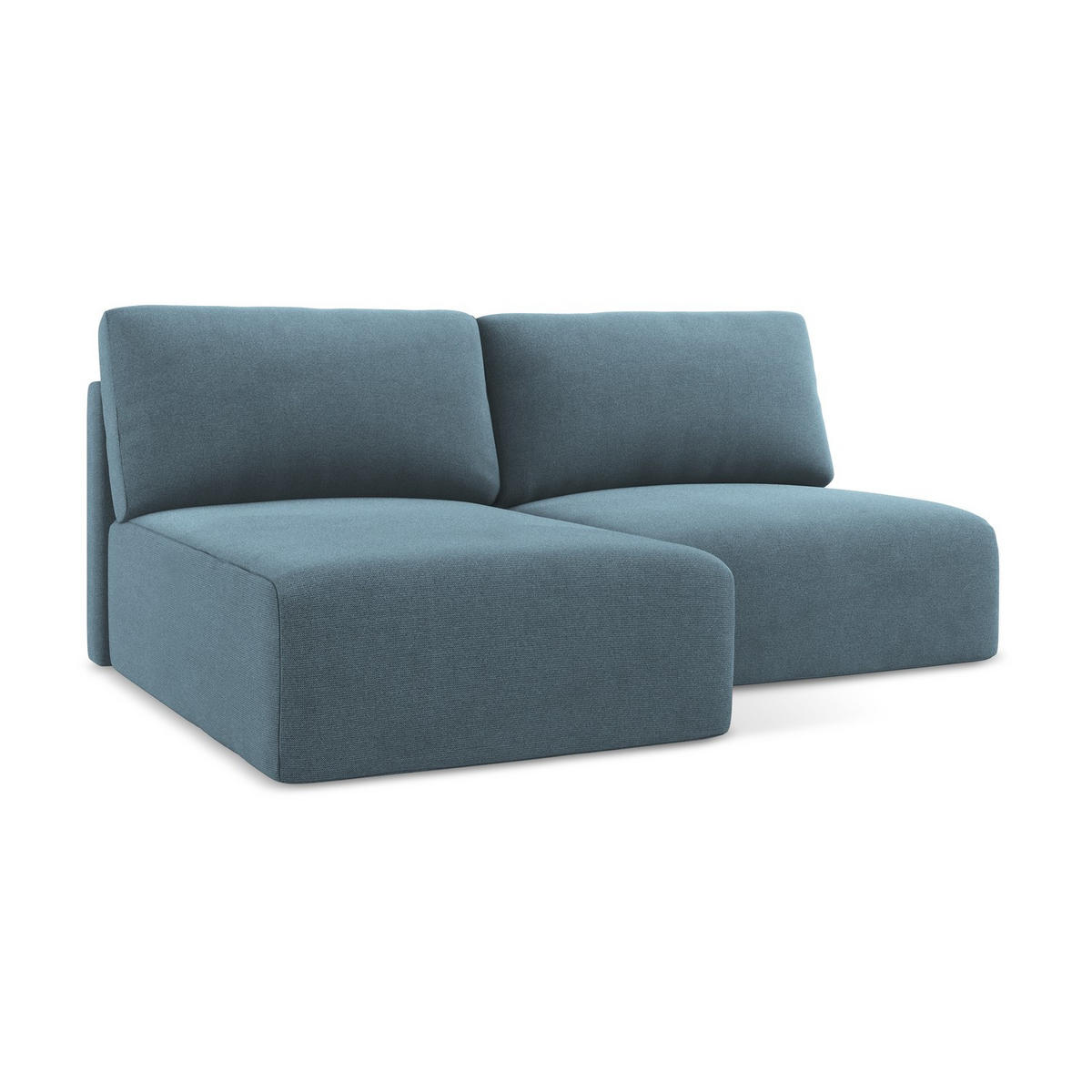 ECKSOFA mit Schlaffunktion links Strukturstoff Stoff Blau - Blau/Schwarz, Kunststoff/Textil (149/210cm) - LaMiaSofa