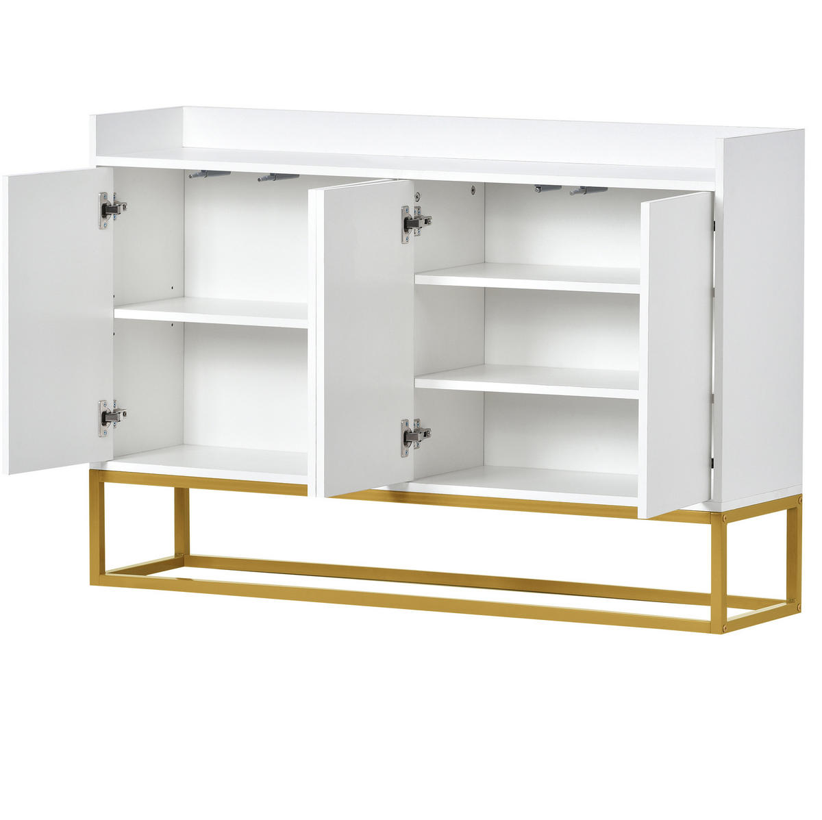 SIDEBOARD 120/30/80 cm weiß aus Holzwerkstoff mit 4 Türen - Weiß, Holzwerkstoff (120/80/30cm) - OKWISH