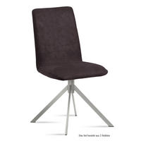 ESSZIMMERSTUHL (2er-Set) Dorice 47x92x60 Edelstahl/Espresso - Edelstahlfarben/Dunkelbraun, Kunststoff (60/92/47cm) - 58aufmkessel