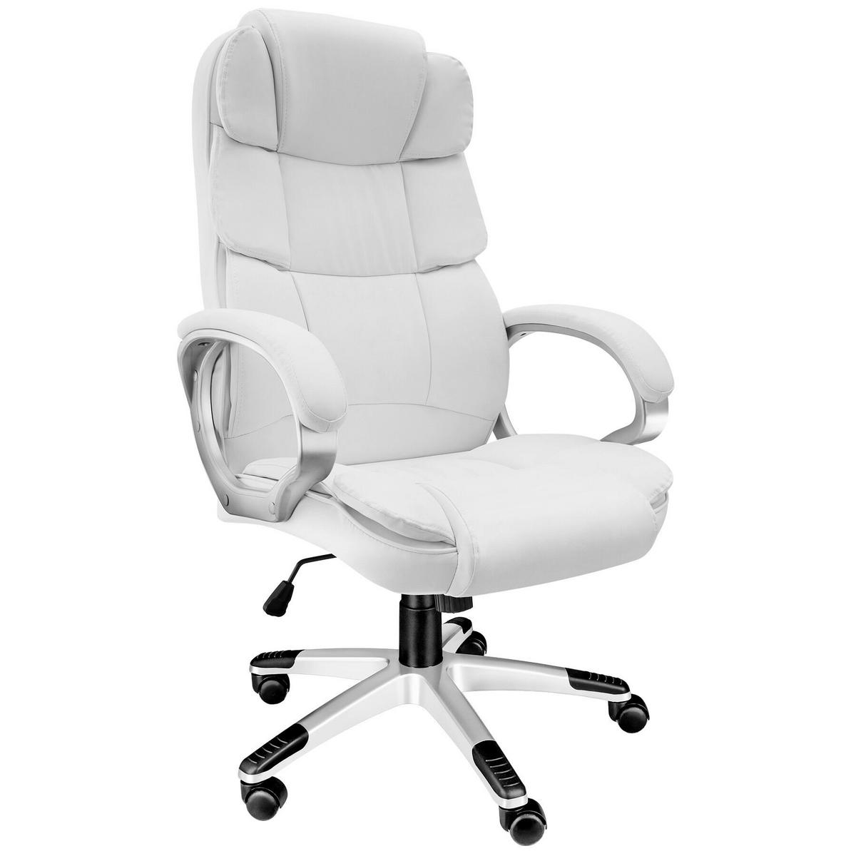 BÜROSTUHL Jonas, einstellbare Wippfunktion, weiß - Weiß, Textil (70/123/71cm) - tectake