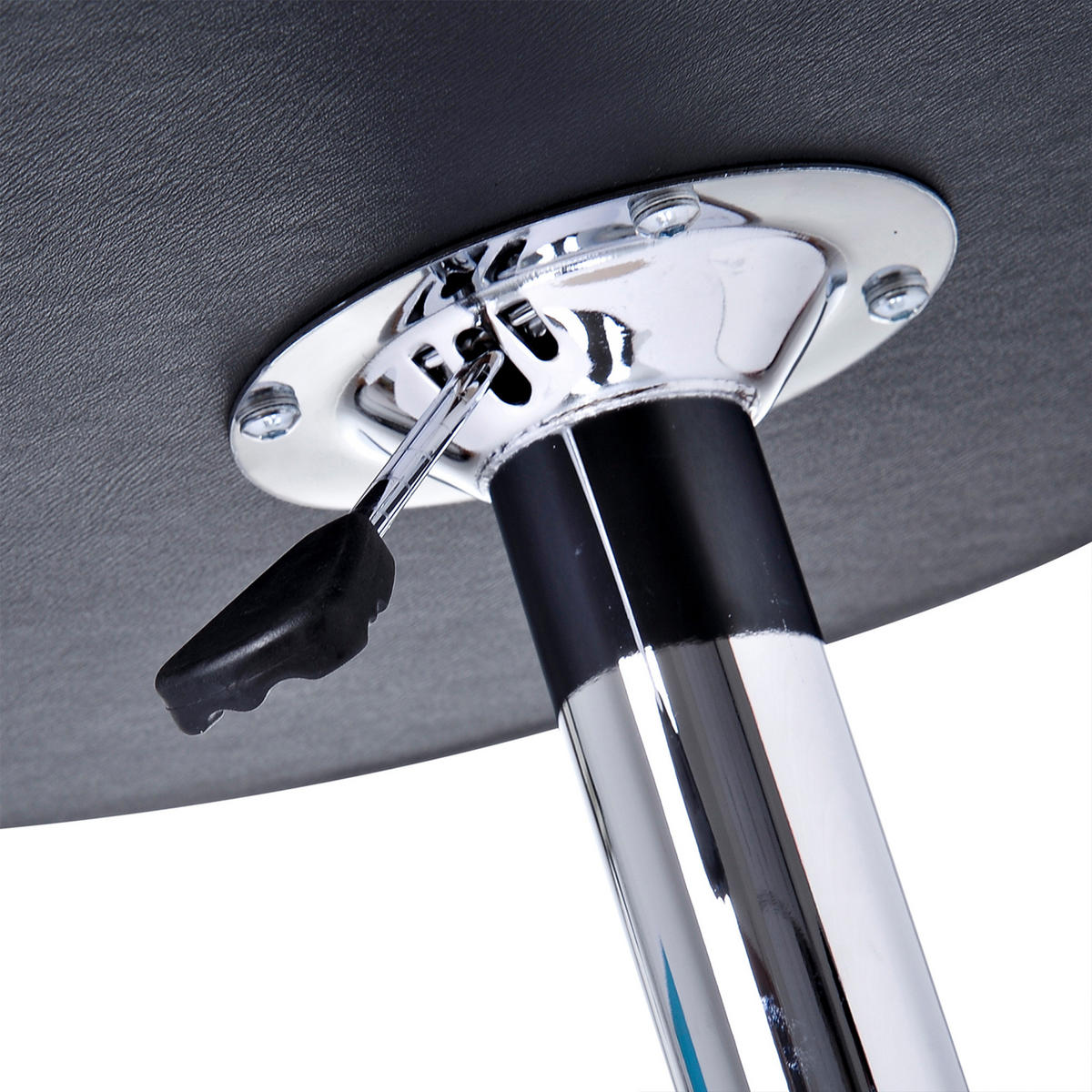 STEHTISCH 63/67-93 cm Schwarz mit Kunstleder und Chromsockel höhenverstellbar - Schwarz, Holzwerkstoff (63/63/93cm) - OKWISH