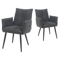 ESSZIMMERSTUHL Mika-Ayla - Anthrazit/Schwarz, Textil/Metall (60/88/63cm) - DUBI Möbel