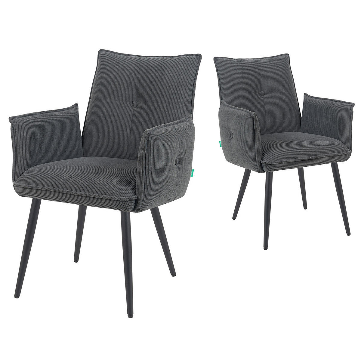 ESSZIMMERSTUHL Mika-Ayla - Anthrazit/Schwarz, Textil/Metall (60/88/63cm) - DUBI Möbel
