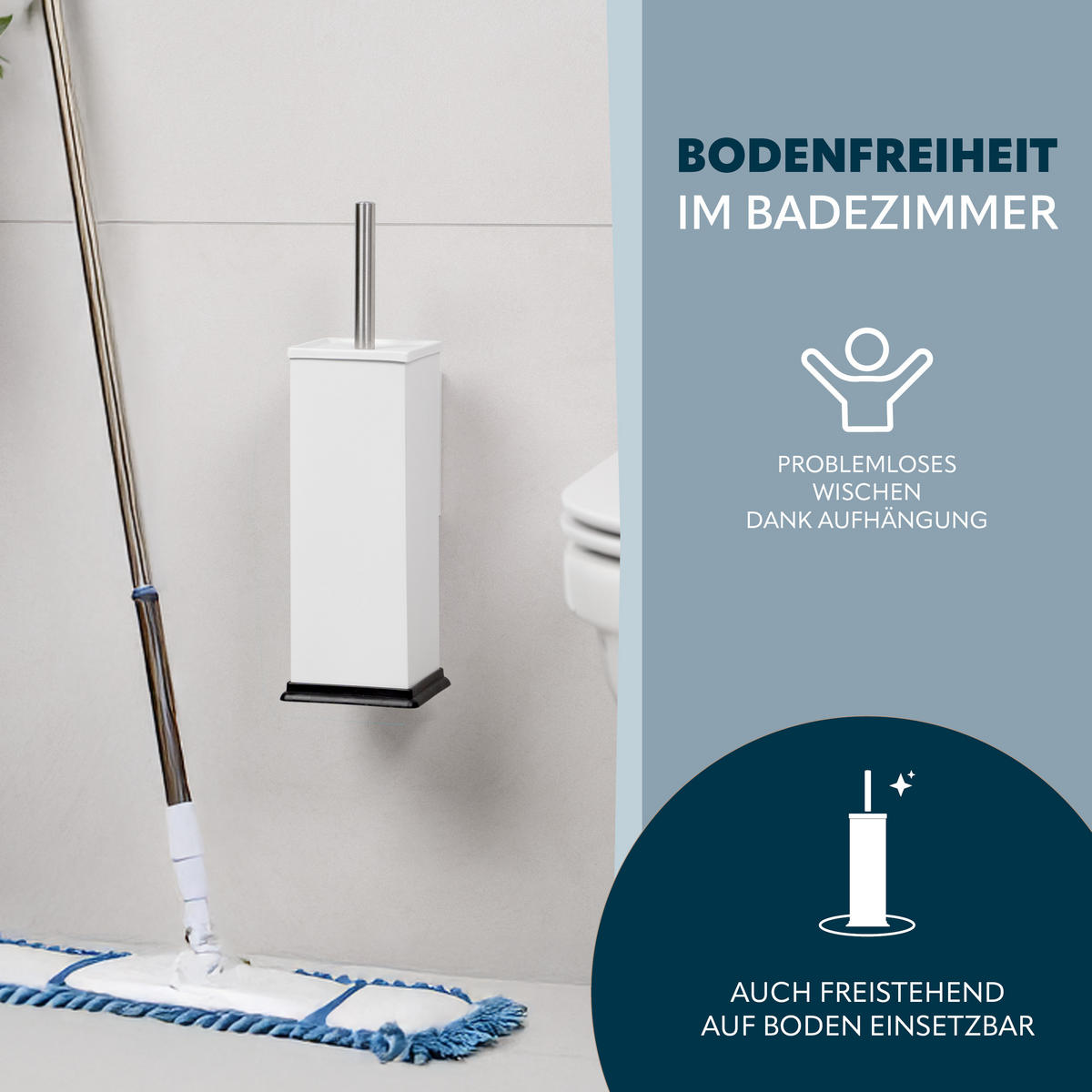 WC-GARNITUR inkl. Wandhalterung - Weiß, Metall (10/39/14.5cm) - bremermann