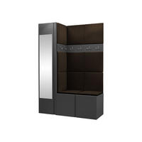 GARDEROBEN-SET Orion X - Graphitfarben/Braun, Holzwerkstoff/Kunststoff (124/186/46cm) - MIRJAN24