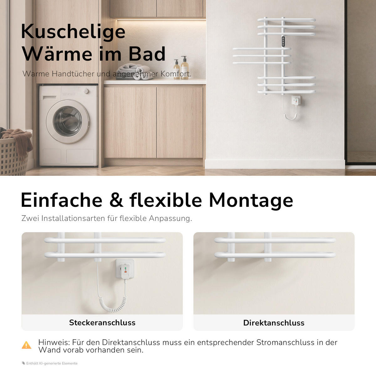HEIZKÖRPER Elektrisch - Weiß, Metall (66/66/16.5cm) - EMKE