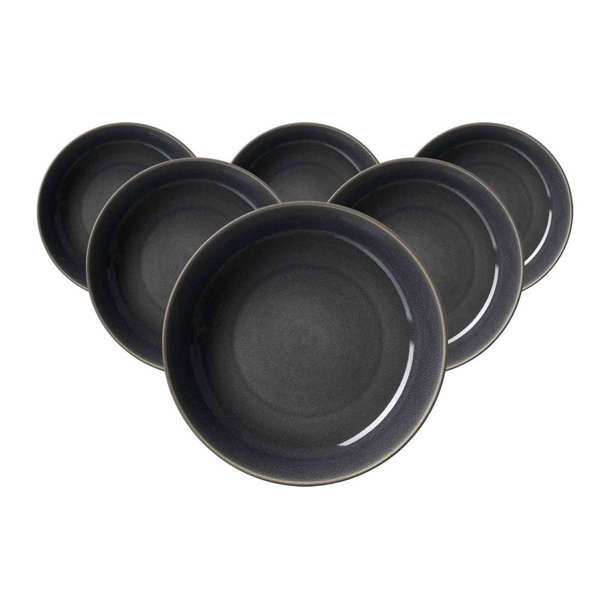 SUPPENTELLER Toledo dunkelgrau ø 14,5 cm 6er Set - Dunkelgrau, Keramik (23cm) - Ritzenhoff Breker