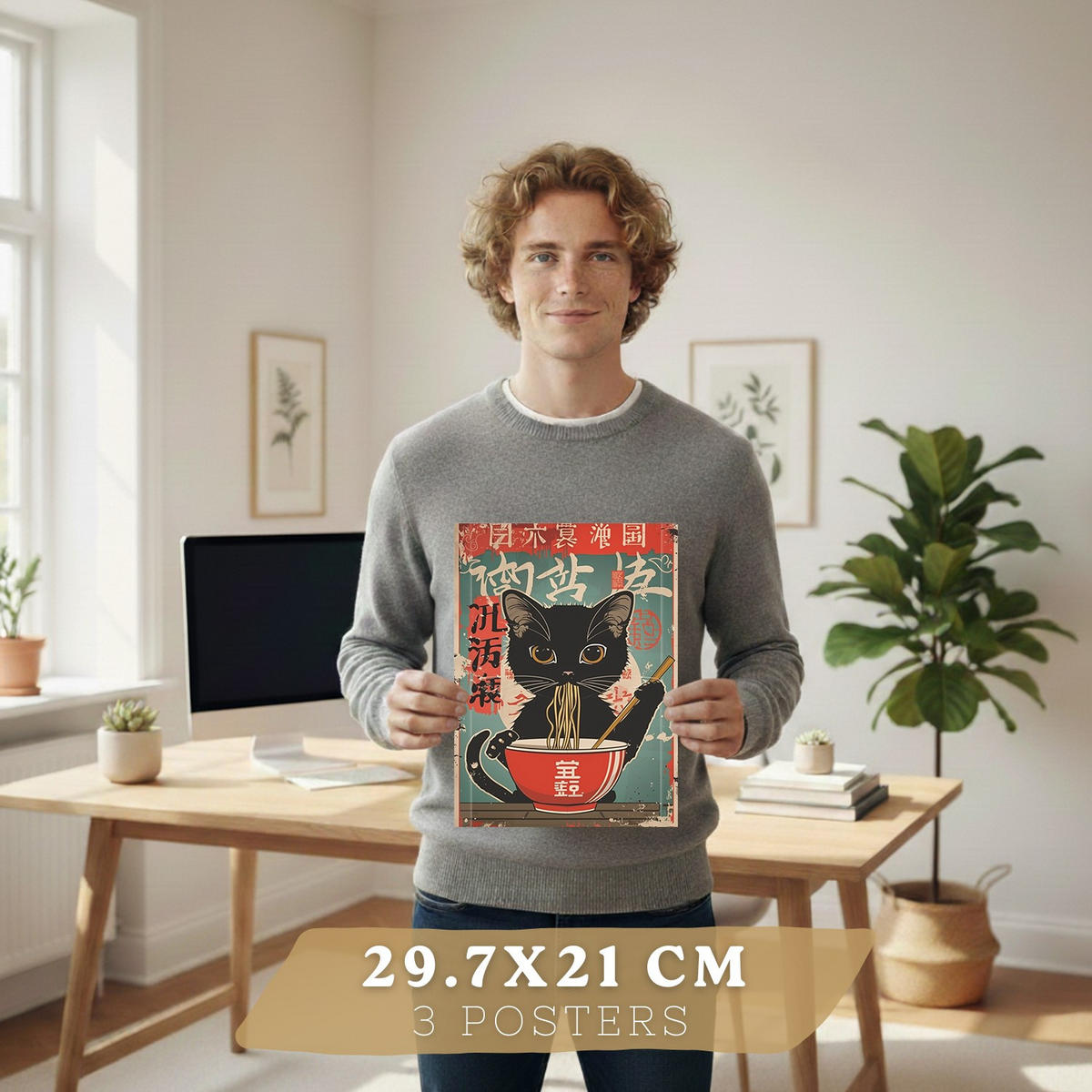 PLAKAT Sada 3 Sada ramen po 3 A4 Bílý rám - bílá, papír (29.7/1/21cm) - Nacnic