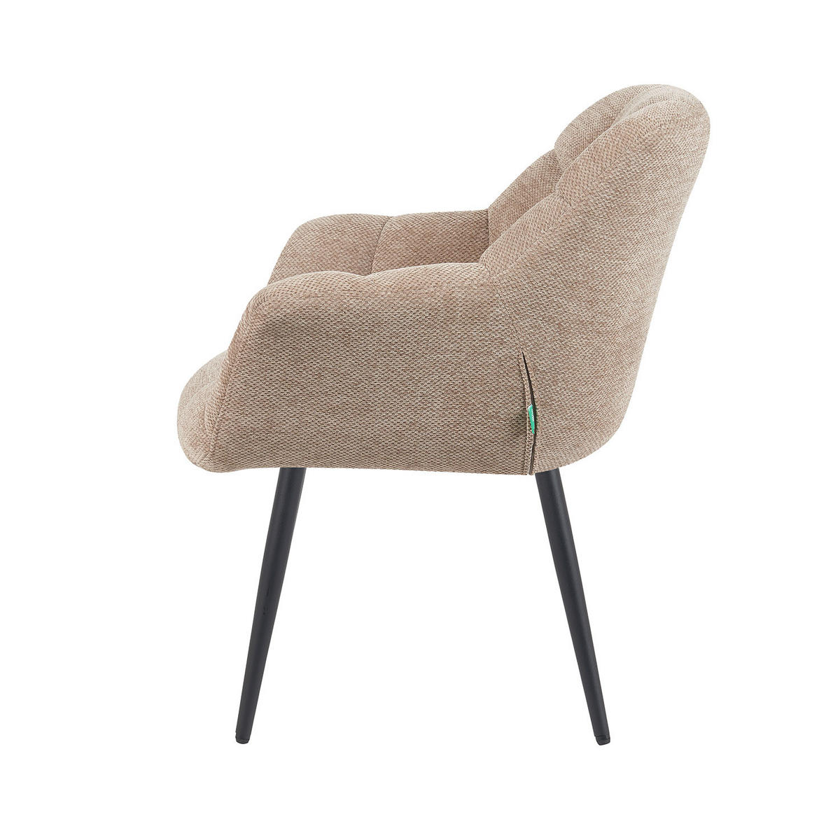ESSZIMMERSTUHL Mika-Remo - Beige/Schwarz, Textil/Metall (65/81/66cm) - DUBI Möbel