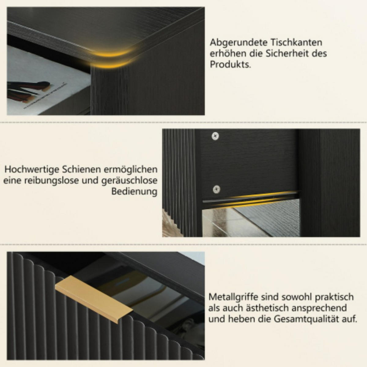 NACHTSCHRANK 58B/38T/60H cm Schwarz - Schwarz, Holzwerkstoff (38/60/58cm)