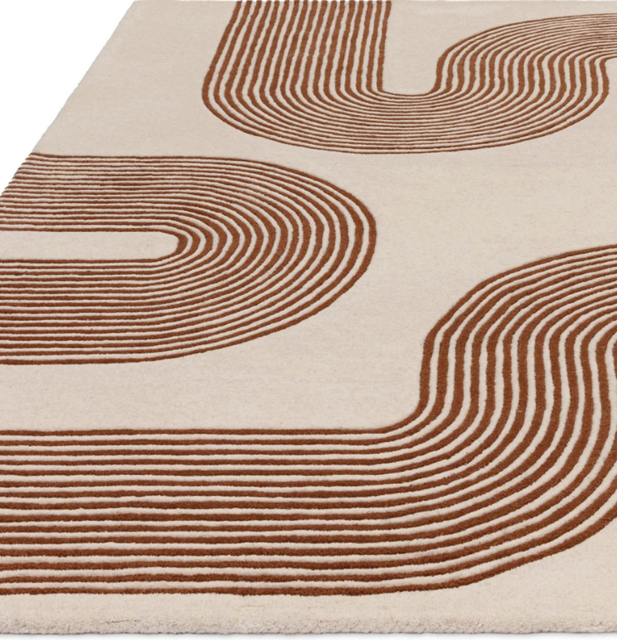 TEPPICH modern handgetuftet Wolle CROOK Rot 160 x 230 cm - Rot, Naturmaterialien (160/230cm) - Novatrend