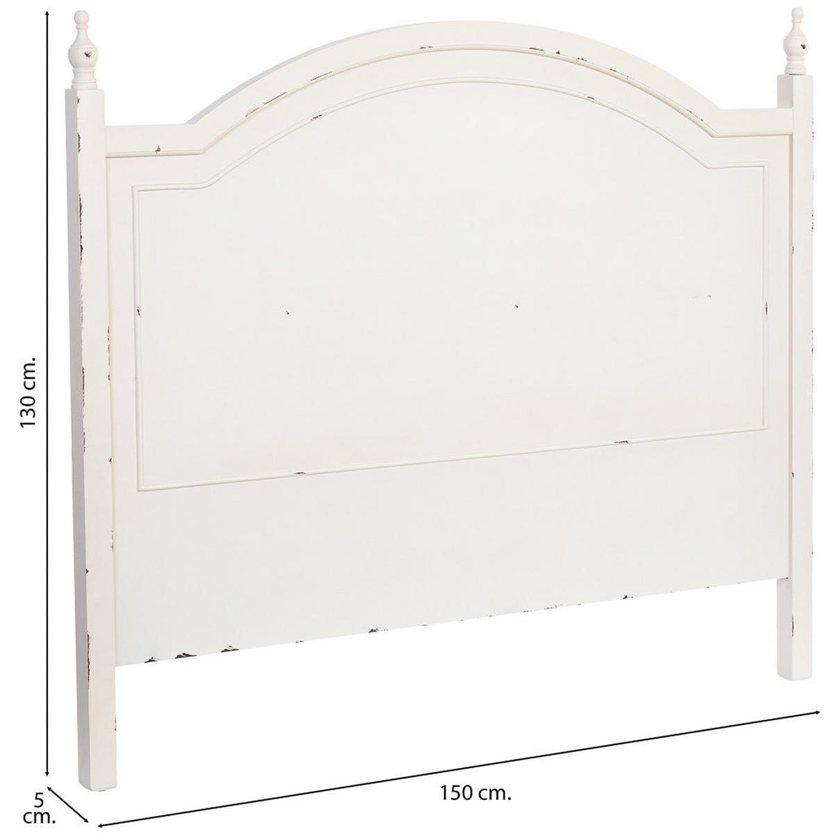 KOPFTEIL aus Holz, weiß, 150x5x130cm - Weiß, Holz (150/130/5cm) - Wanderlust