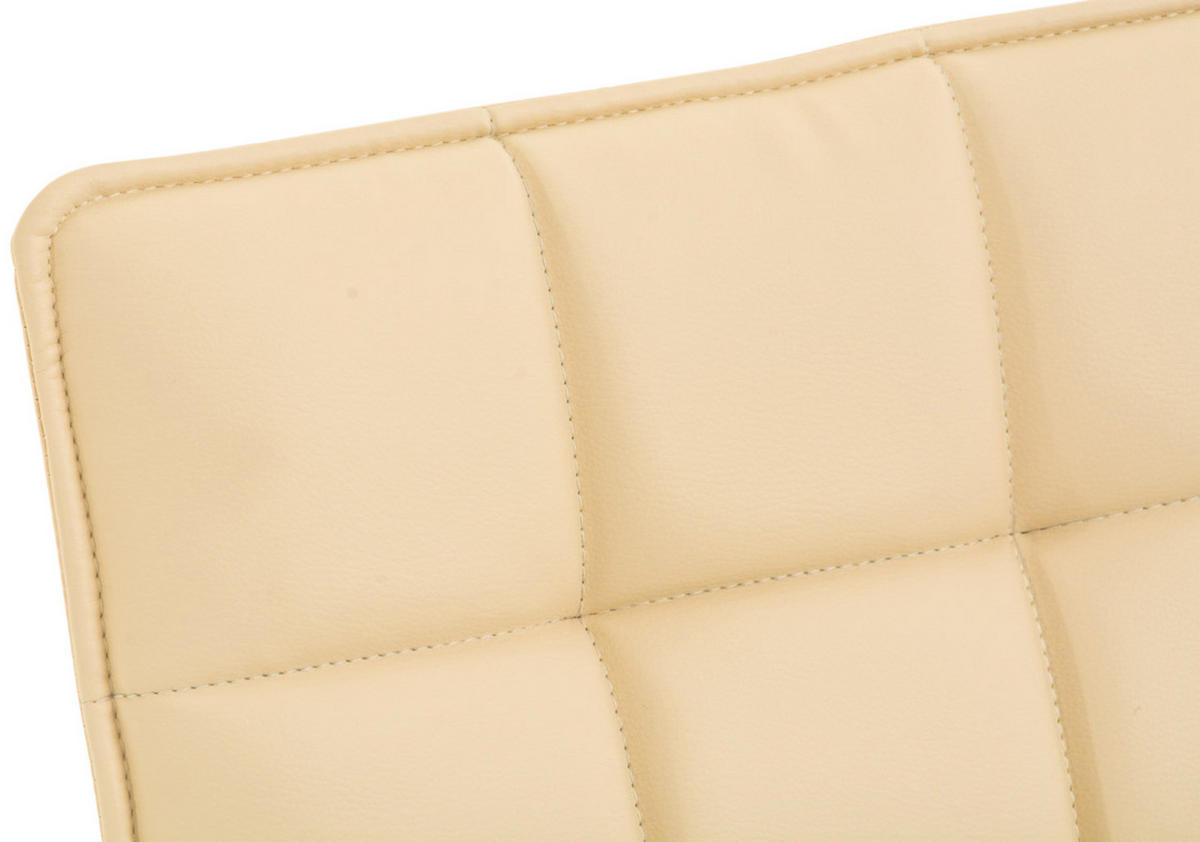DREHSTUHL 2er Set Lederlook creme - Chromfarben/Creme, Textil/Metall (43/90/56cm) - CLP