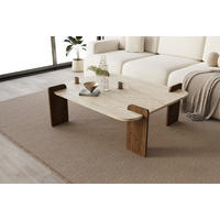 COUCHTISCH Brilliance Travertin Braun Granit Optik 90x70 - Beige/Braun, Holzwerkstoff (70/90/35cm) - moebel17