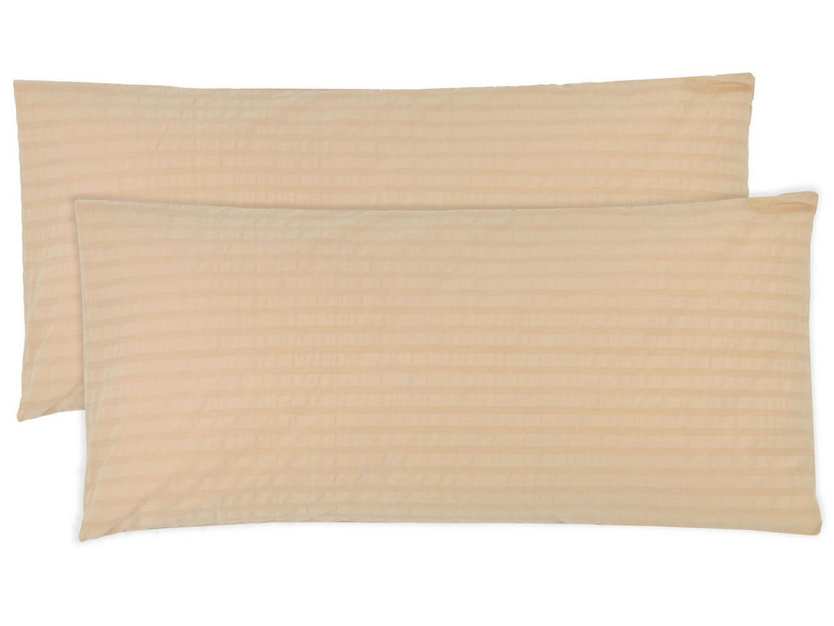 KISSENBEZUG, 2er-Set, 40x80 cm, 100% Baumwolle, Braun - Hellbraun, Textil (40/80cm) - Zollner