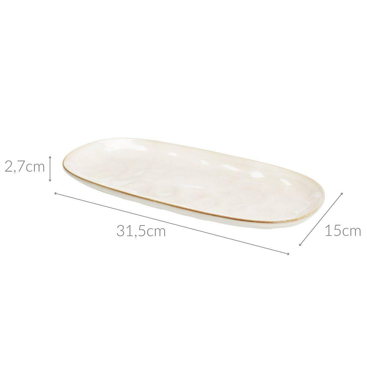 SERVIERPLATTE 31,5/15 cm - Weiß, Keramik (15/2.7/31.5cm)