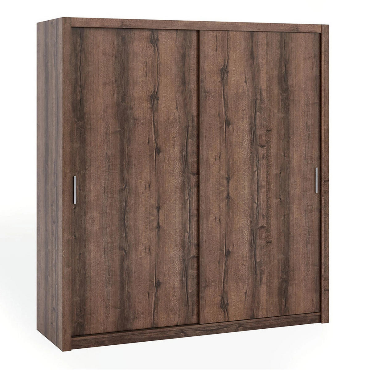SCHIEBETÜRENSCHRANK Tamiza 200/215/62 2-türig - Silberfarben/Braun, Holzwerkstoff/Kunststoff (200/215/62cm) - Ravio