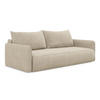 3-SITZER SOFA mit Schlaffunktion Chenille Stoff Beige - Beige/Schwarz, Kunststoff/Textil (216/86/105cm) - Makamii