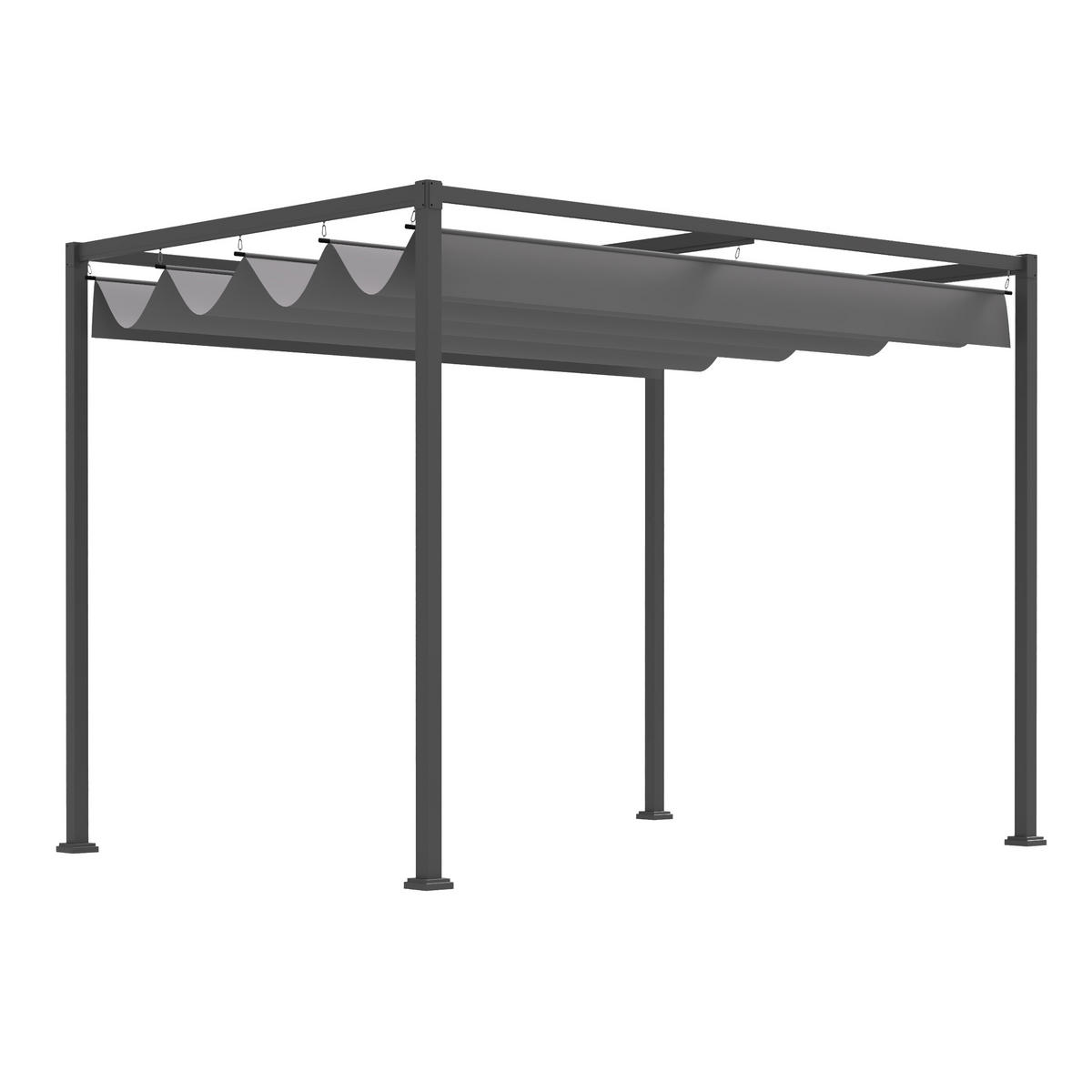 PERGOLA Pavillon Polyester Grau - Grau, Kunststoff/Metall (213/221/298cm) - Outsunny