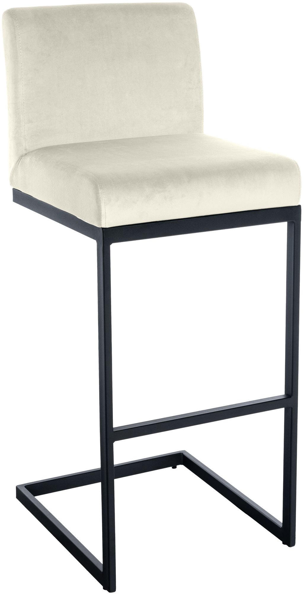 BARHOCKER Samt Creme - Creme/Schwarz, Textil/Metall (43/104/53cm) - CLP