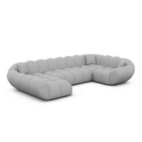 WOHNLANDSCHAFT Liva Hellgrau Kunstleder U-Form XL Links - Hellgrau, Kunststoff (323/70/193cm) - VAROYAL