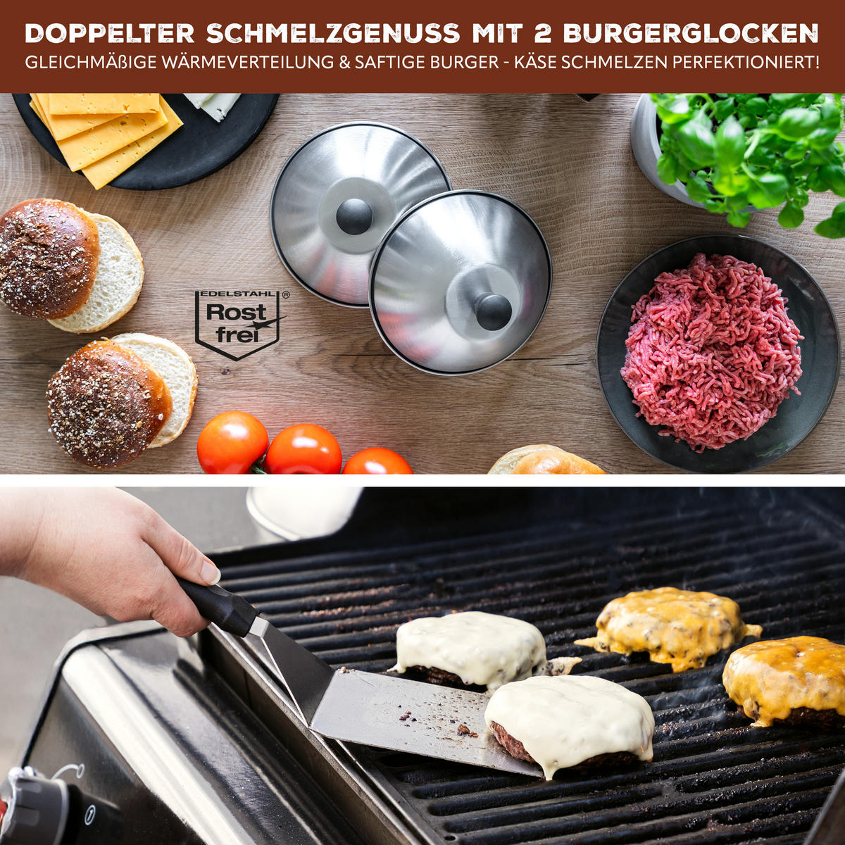 BURGER SET 5tlg - Silberfarben, Metall (18/6/18cm) - bremermann