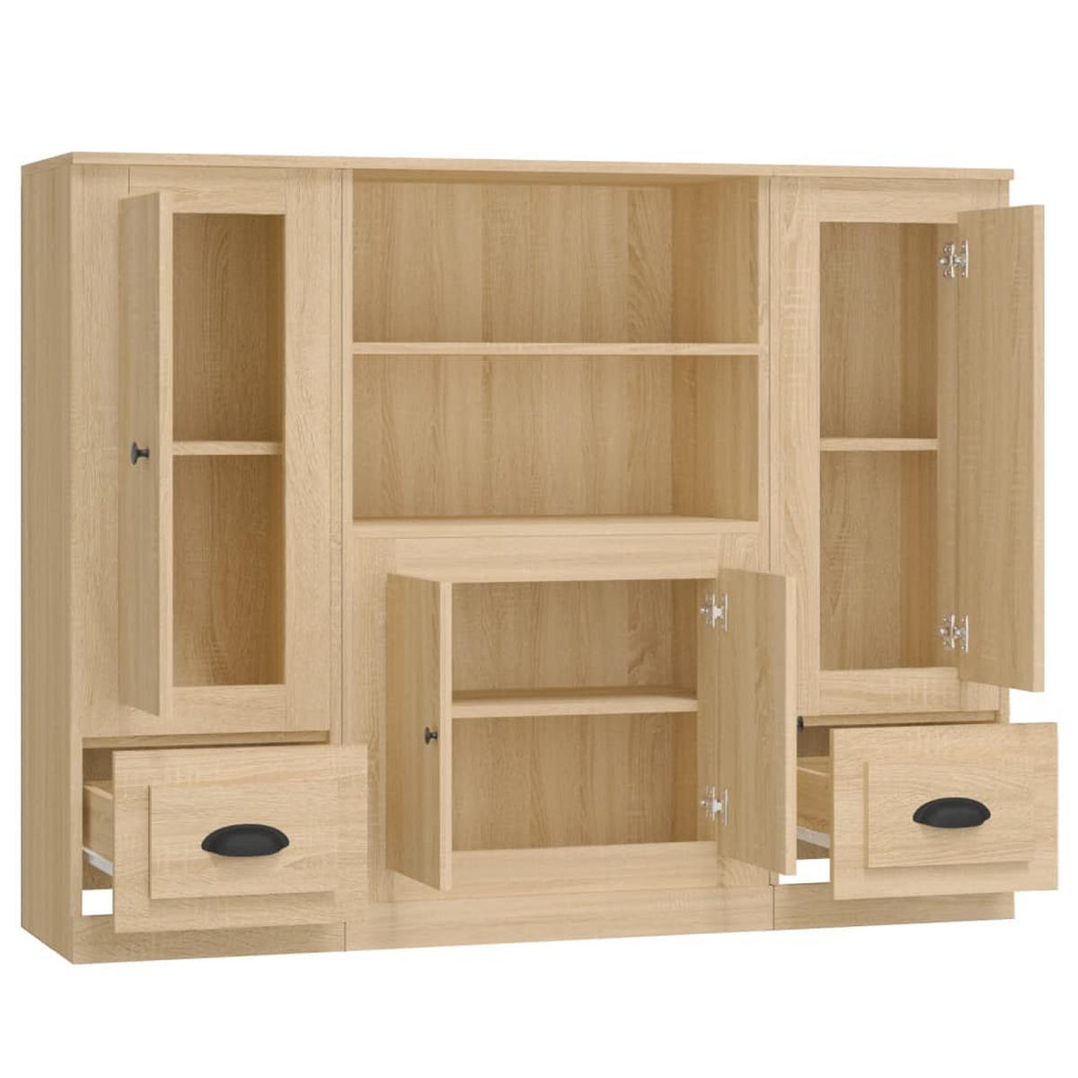 HIGHBOARDS 3 Stk. Sonoma-Eiche Holzwerkstoff - Braun, Holzwerkstoff (35.5/103.5/132cm) - vidaXL