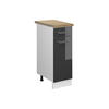 KÜCHENUNTERSCHRANK R-Line Anthrazit Hochglanz 30 cm, AP Eiche - Anthrazit/Weiß, Holzwerkstoff (30/81.6/60cm) - Vicco