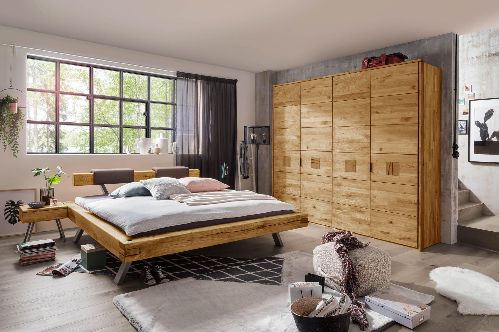 Schlafzimmer komplett aus holz, Serie LIGNUM