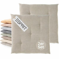 SITZKISSEN 2er Set Needlestripe braun - 40x40 cm - Braun, Textil (40/40/3cm) - Esprit