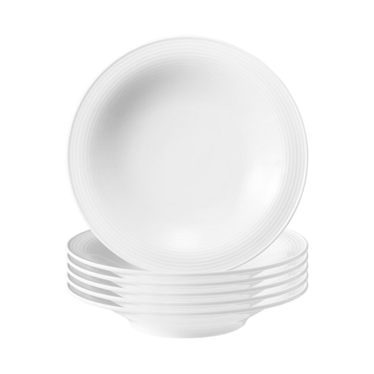 SUPPENTELLER Beat Color Glaze Weiß ø 22,5 cm 6er Set - Weiß, Keramik (22.5cm) - Seltmann Weiden