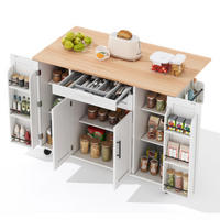 KÜCHENINSEL Weiß aus MDF mit ausklappbarer Arbeitsverlängerung 136 × 70 × 92 cm - Weiß, Holzwerkstoff (136/92/70cm) - Luhomfu