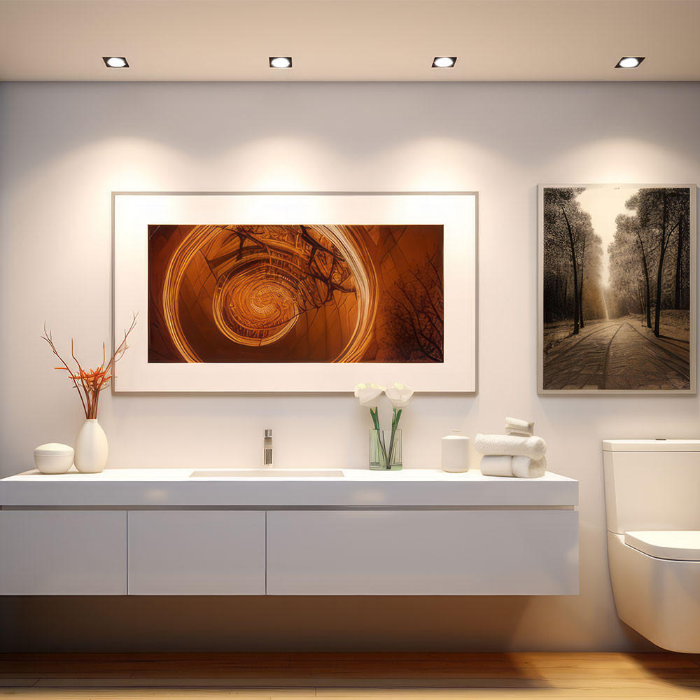 Thumbnail - Led, Silber, Metall, Quadratisch, 8.4x1.5x8.4 cm, Lampen & Leuchten, Innenbeleuchtung, Wandleuchten, Spiegelleuchten