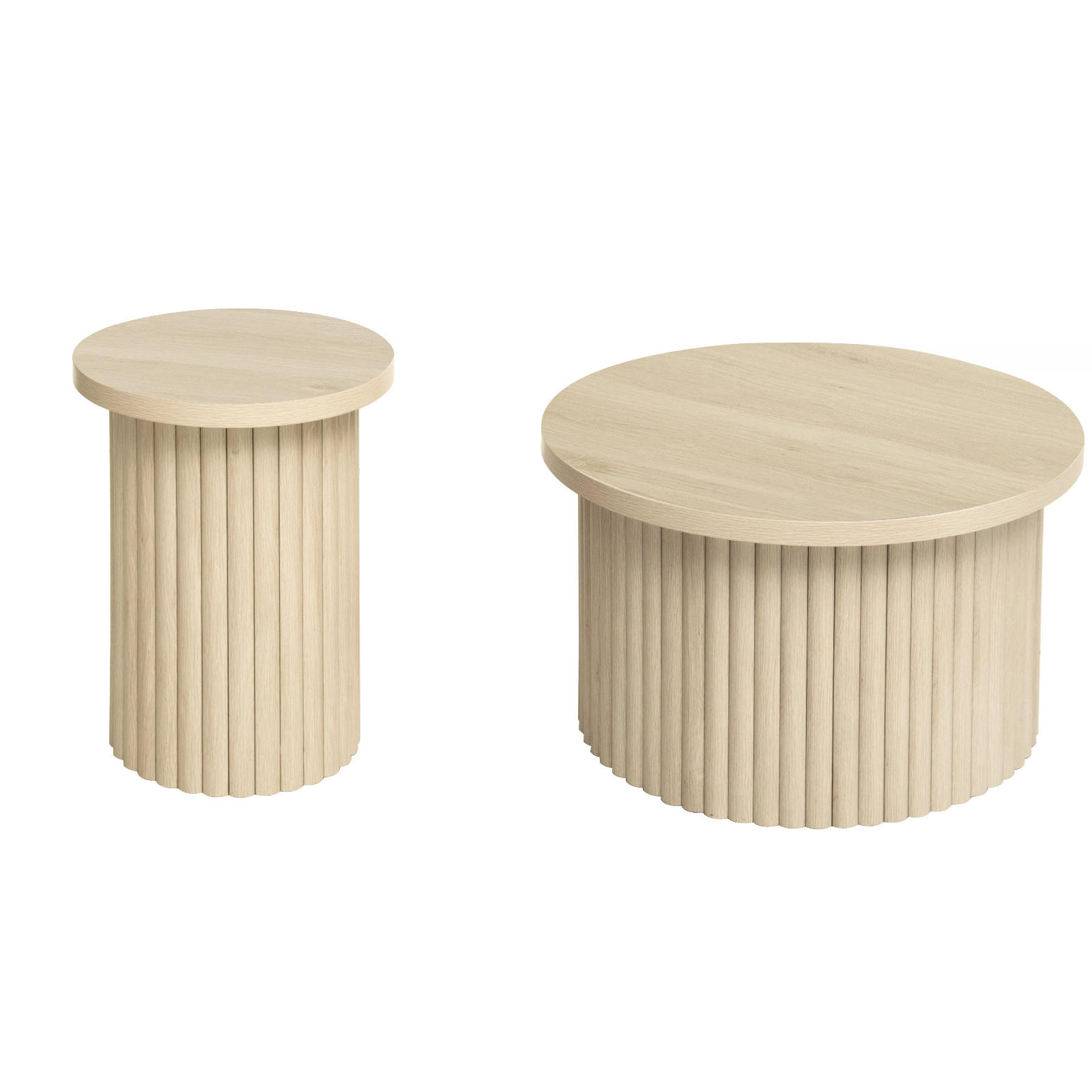 COUCHTISCH DE-006 2er-Set Eichenfarben - Eichefarben, Holzwerkstoff (69/69/41cm) - ComfortXL