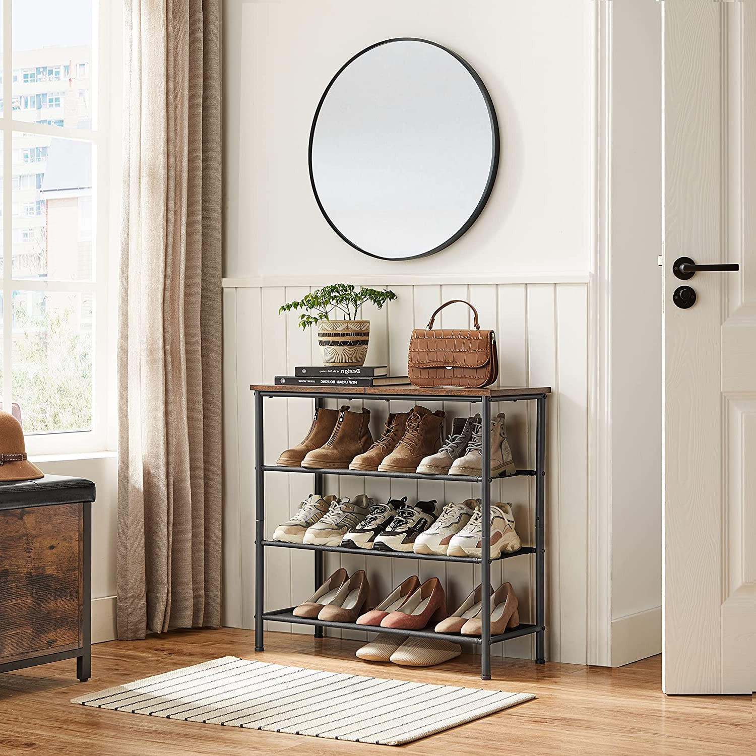 SCHUHREGAL - Braun, Holzwerkstoff (30/71/75cm) - Hansiro