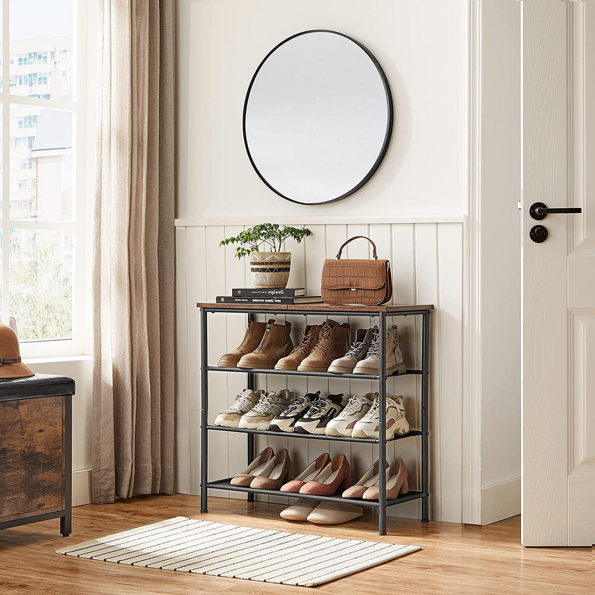 SCHUHREGAL - Braun, Holzwerkstoff (30/71/75cm) - Hansiro