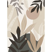 FOTOTAPETE tropische Blätter 200 x 279 cm - Beige, Papier (200/279cm) - ESTAhome