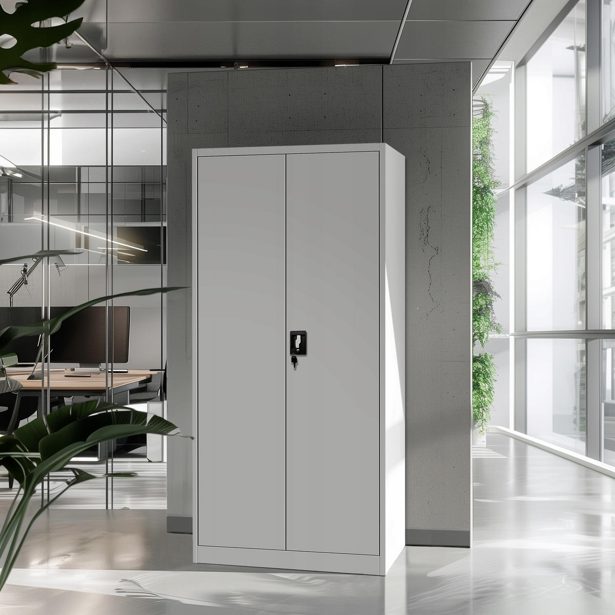 AKTENSCHRANK JAN H - Weiß, Metall (90/195/40cm) - Jan Nowak